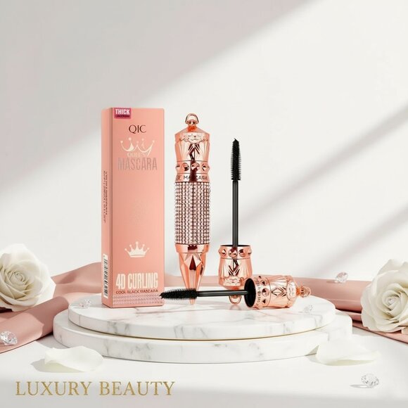 Royal Queen Crown Style Scepter Rhinestone Mascara - Waterproof, Smudge-Proof 4D - Picture 1 of 8